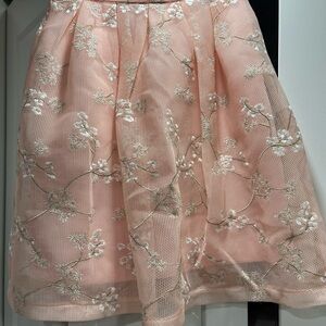 Lucy Wong Blush Floral A-Line Skirt